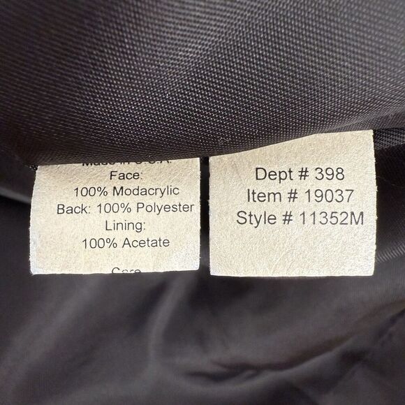 Vtg Gallery Faux Fur Coat Jacket Women L Gray Eskimo Y2K Lined Soft Old Money - Picture 10 of 15